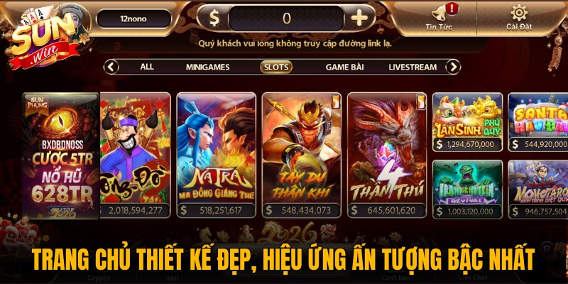 Trang chủ thiết kế đẹp, hiệu ứng game ấn tượng bậc nhất